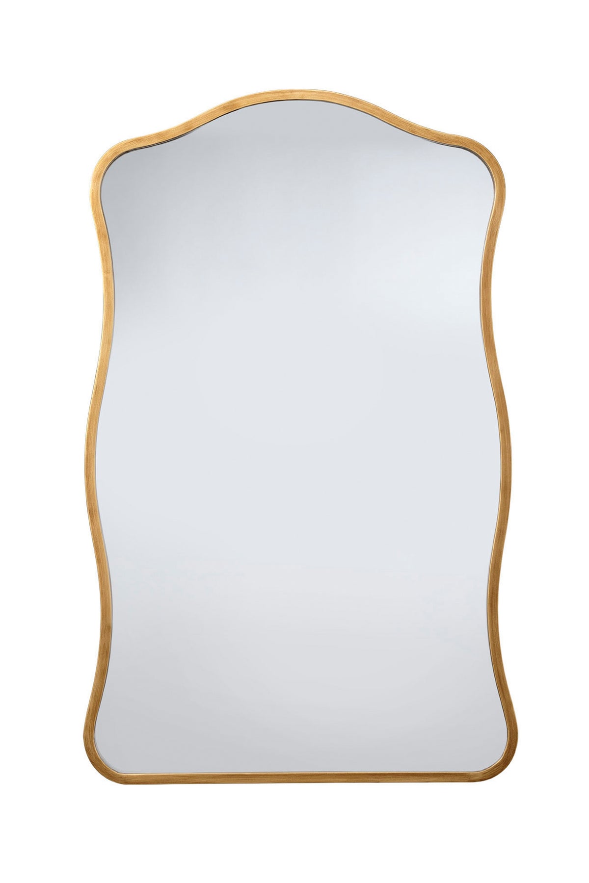 Embla Curvy Wall Mirror, Antique Brass Finish in Antiqued Brass, product view 1