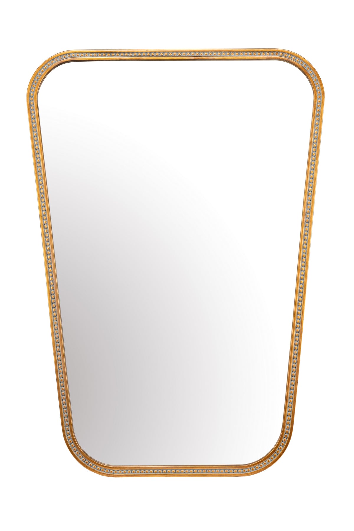 Tove Tapered Beaded Wall Mirror, Antique Brass Finish in Antiqued Brass, product view 1