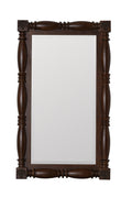 Haukur Turned Spindle Wood Wall Mirror, Walnut Finish, product view 1
