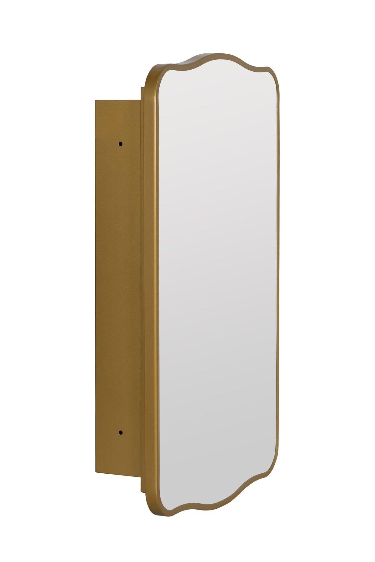 Selja Curved-Edge Gold Metal Medicine Cabinet, product view 2