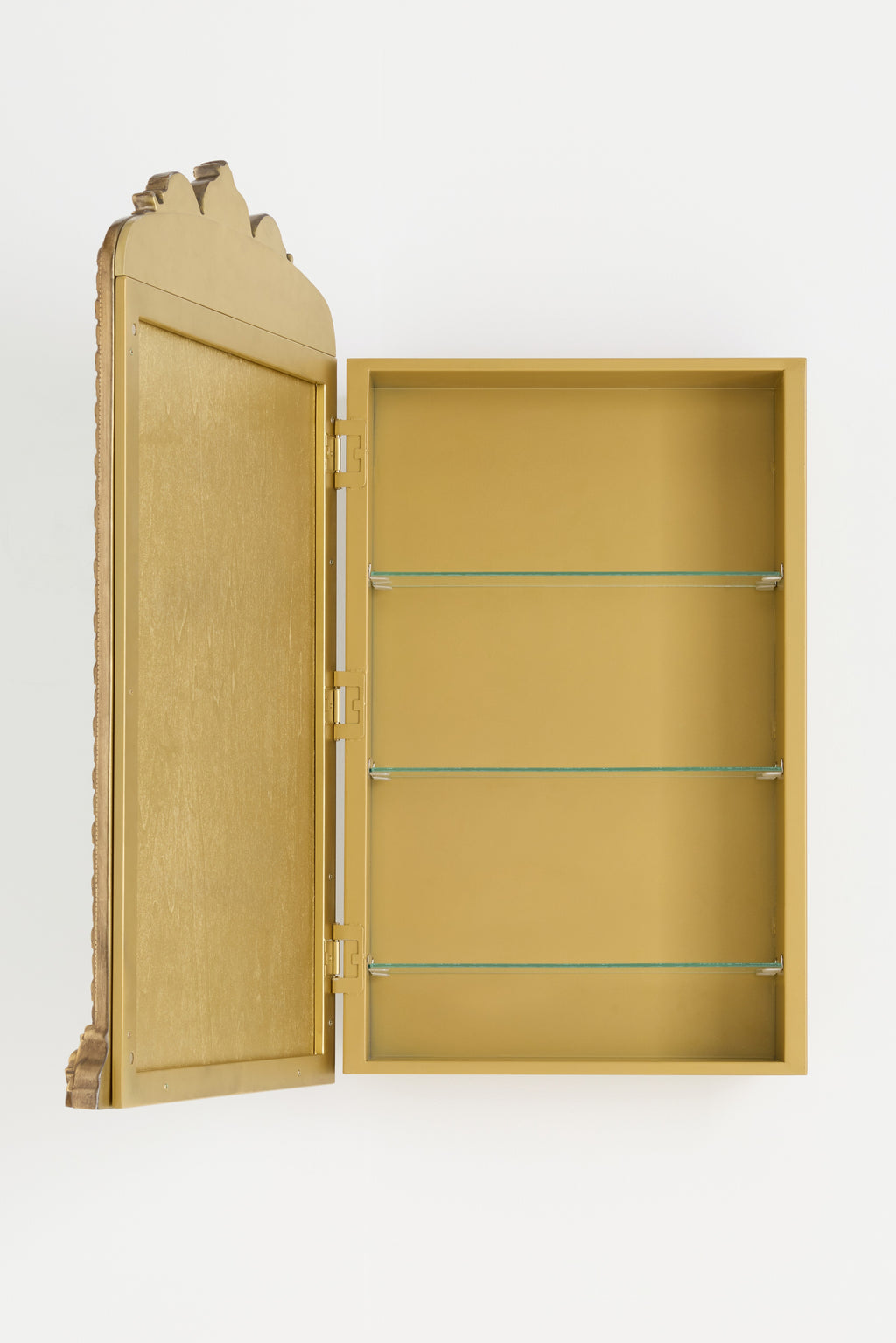 Hekla Baroque Arched Gold Medicine Cabinet in Brass, product view 2