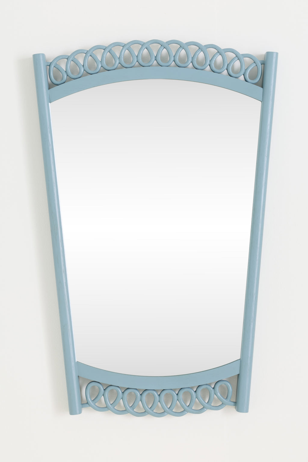 Runa Looped Ash Wood Tapered Wall Mirror in Blue, product view 7