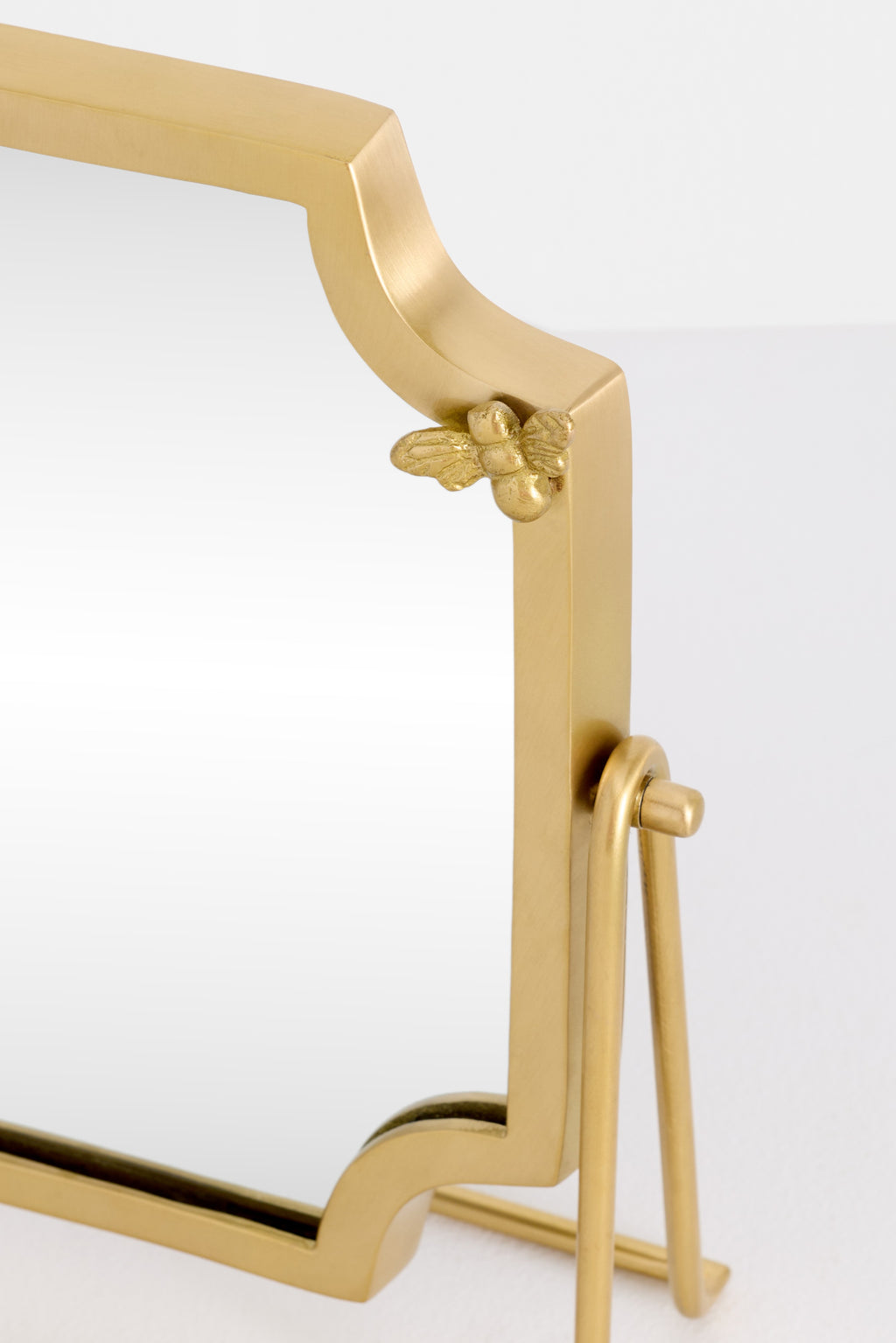 Engi Bee Pivoting Tabletop Vanity Mirror, Brass Finish, product view 3