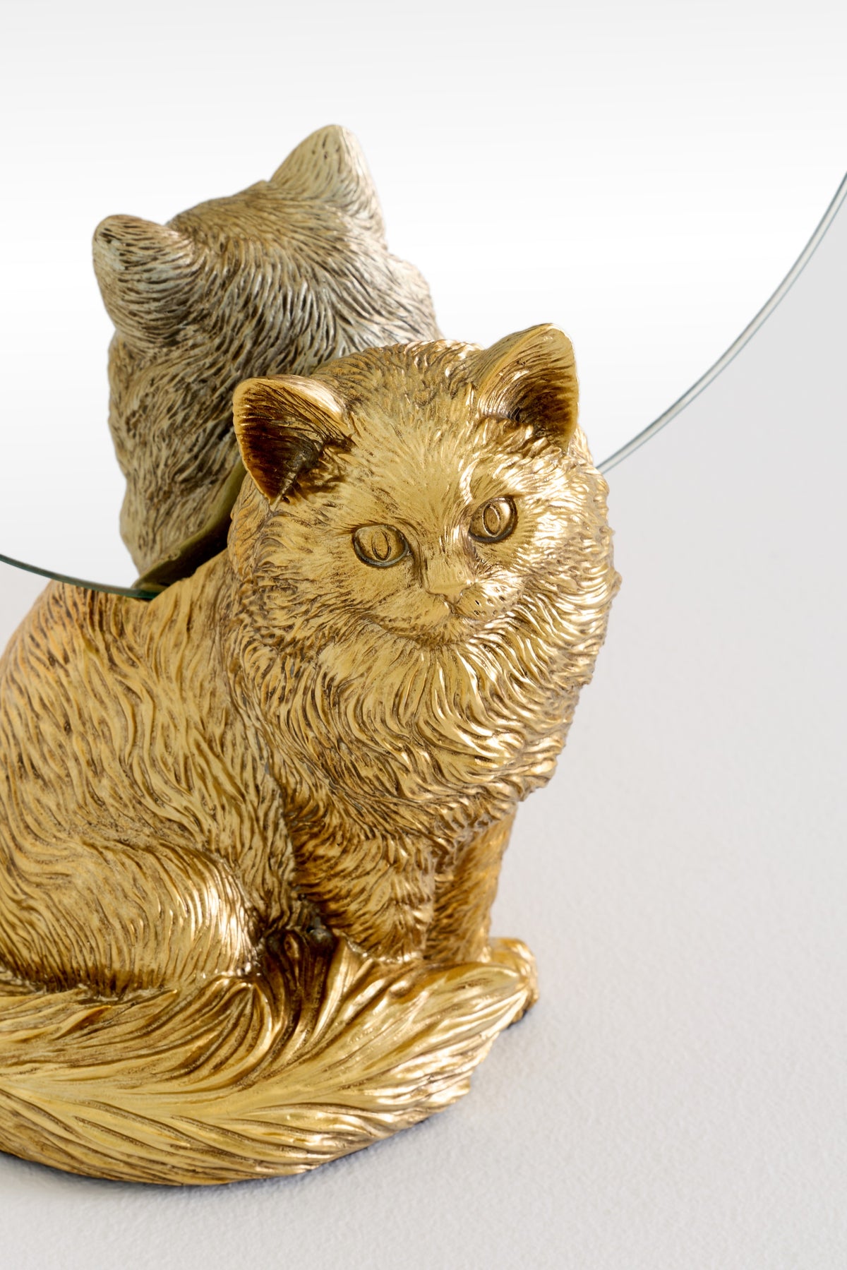 Vinur Gold Cat Figurine Tabletop Vanity Mirror in Ragdoll, product view 2