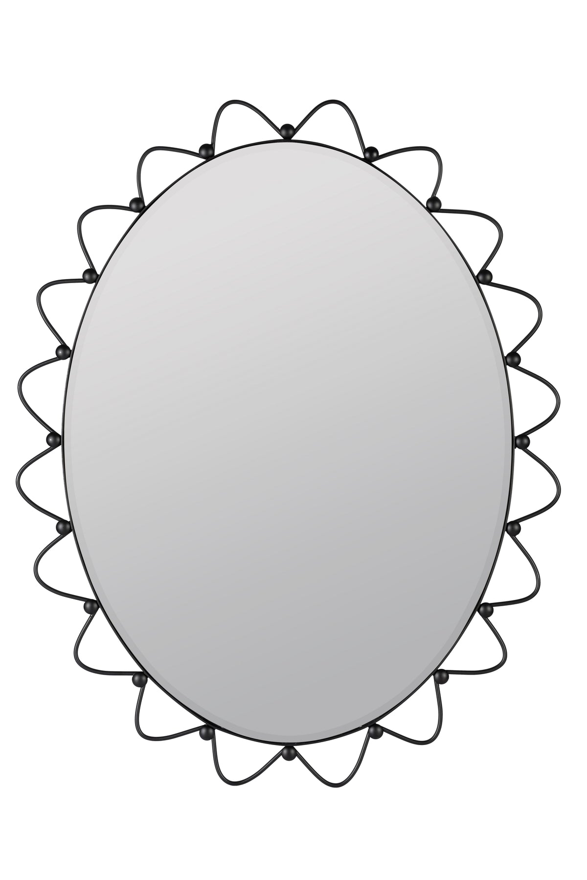 Logi Black Looped Wire Oval Wall Mirror, product view 1