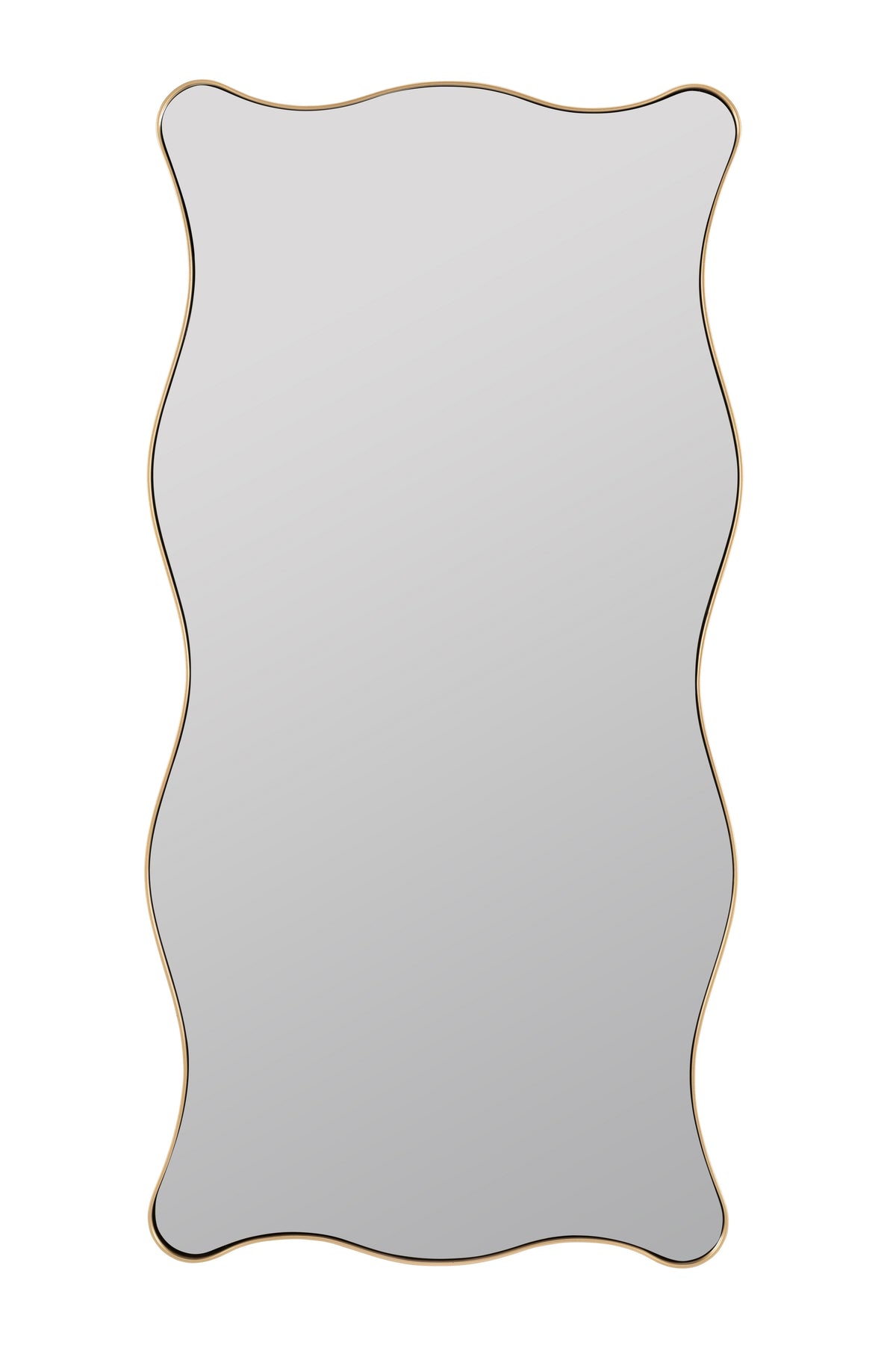 Lofn Tall Wavy Gold Metal Wall Mirror, 40 in, product view 1