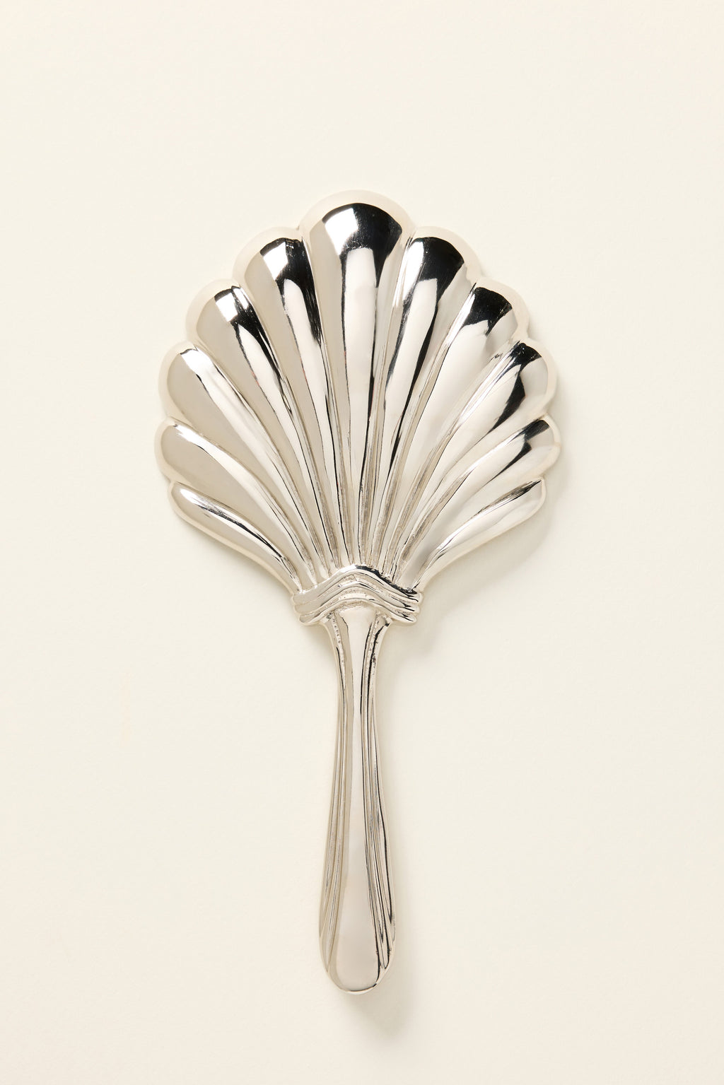 Unnur Scallop Shell Hand Mirror, Chrome Finish in Full Size, product view 3