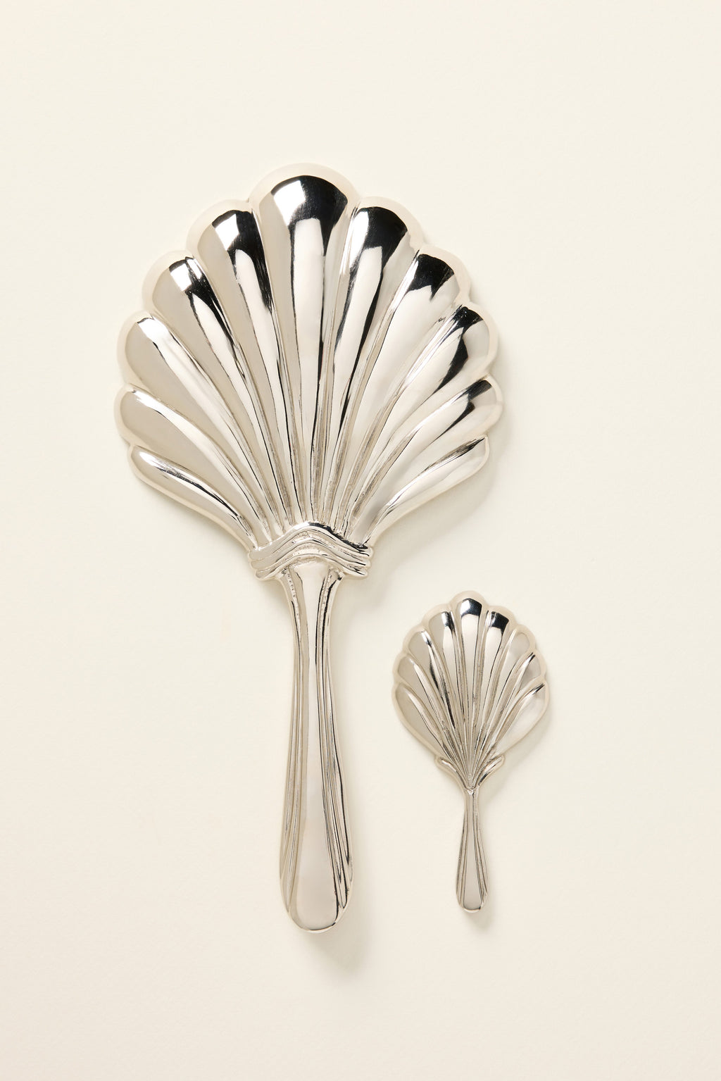 Unnur Scallop Shell Hand Mirror, Chrome Finish in Mini, product view 6