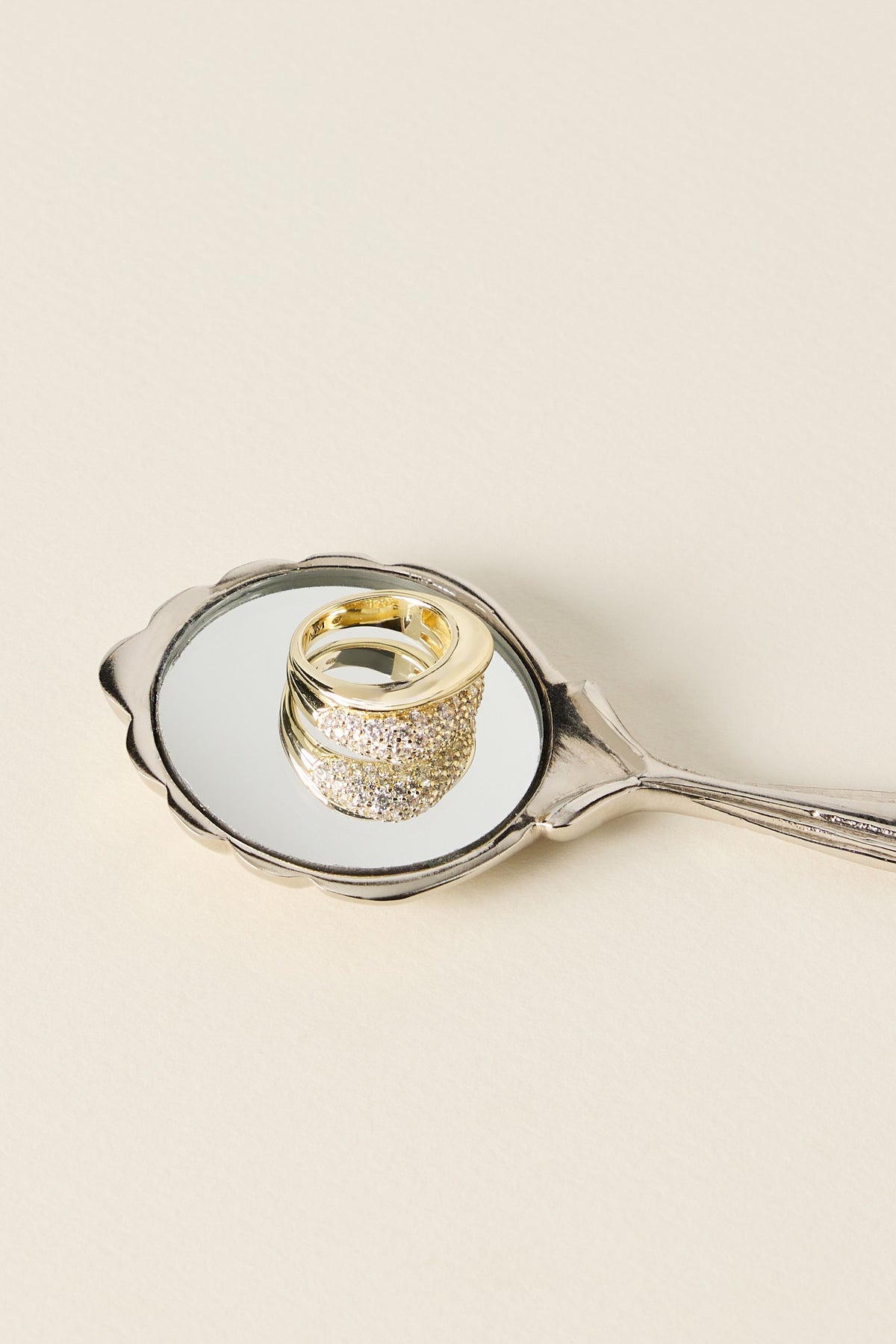 Unnur Scallop Shell Hand Mirror, Chrome Finish in Mini, product view 8