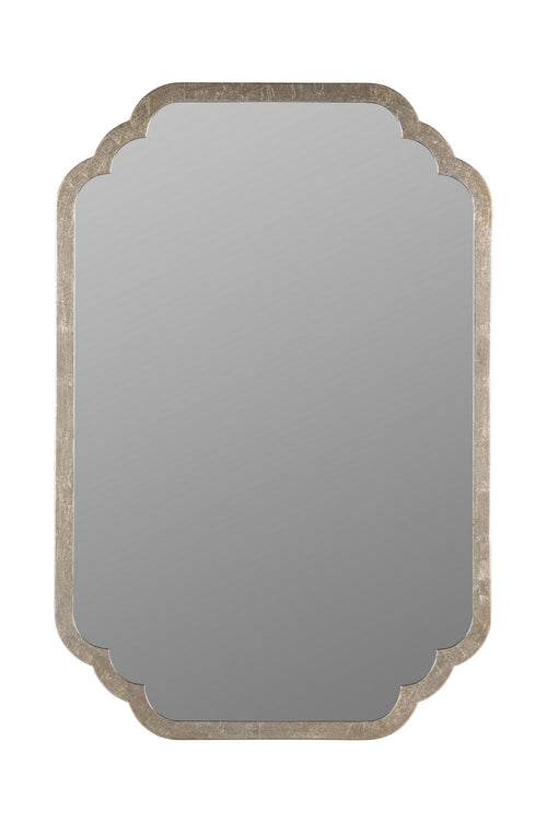 Olof Scalloped-Corner Rectangular Wall Mirror in 007 Silver, product view 1