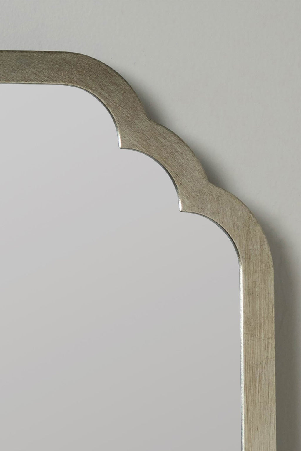 Olof Scalloped-Corner Rectangular Wall Mirror in 007 Silver, product view 3