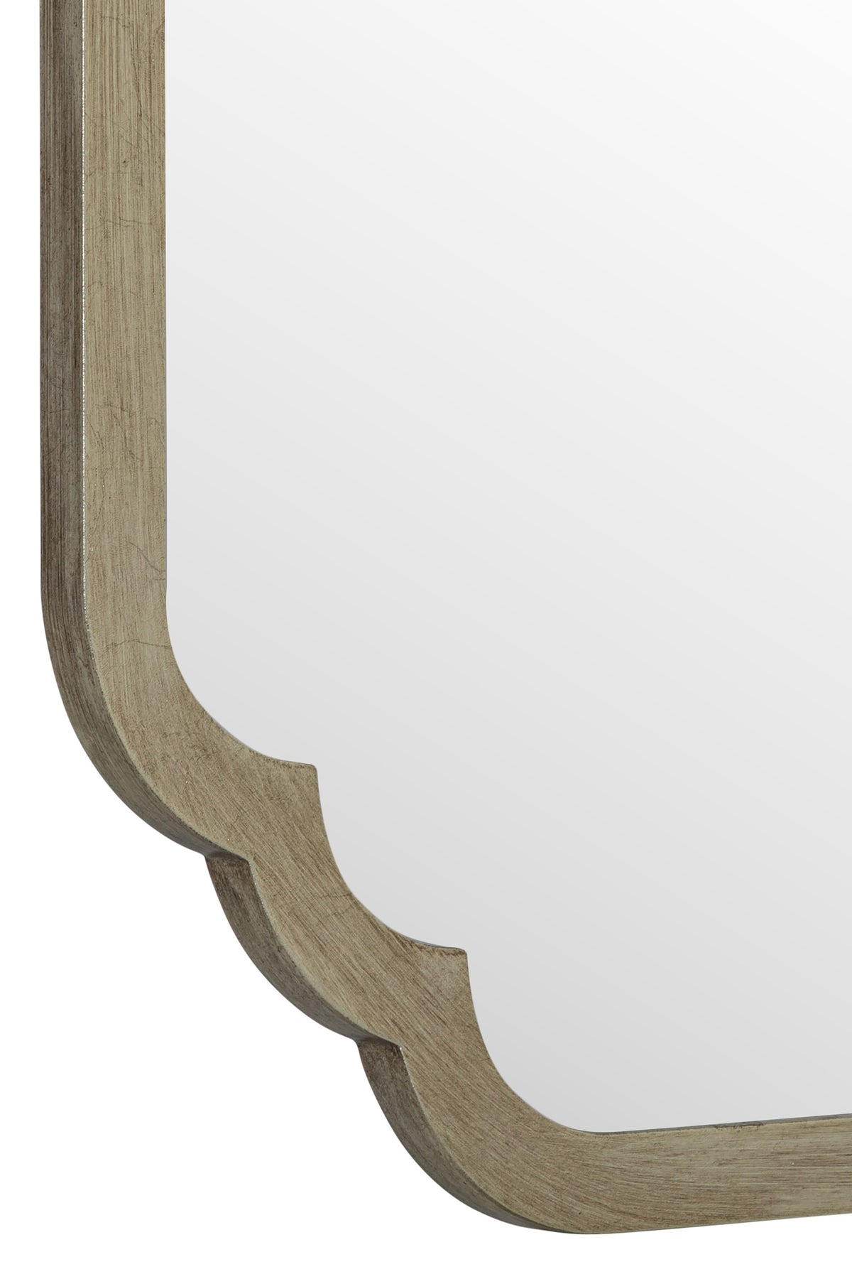 Olof Scalloped-Corner Rectangular Wall Mirror in 007 Silver, product view 4
