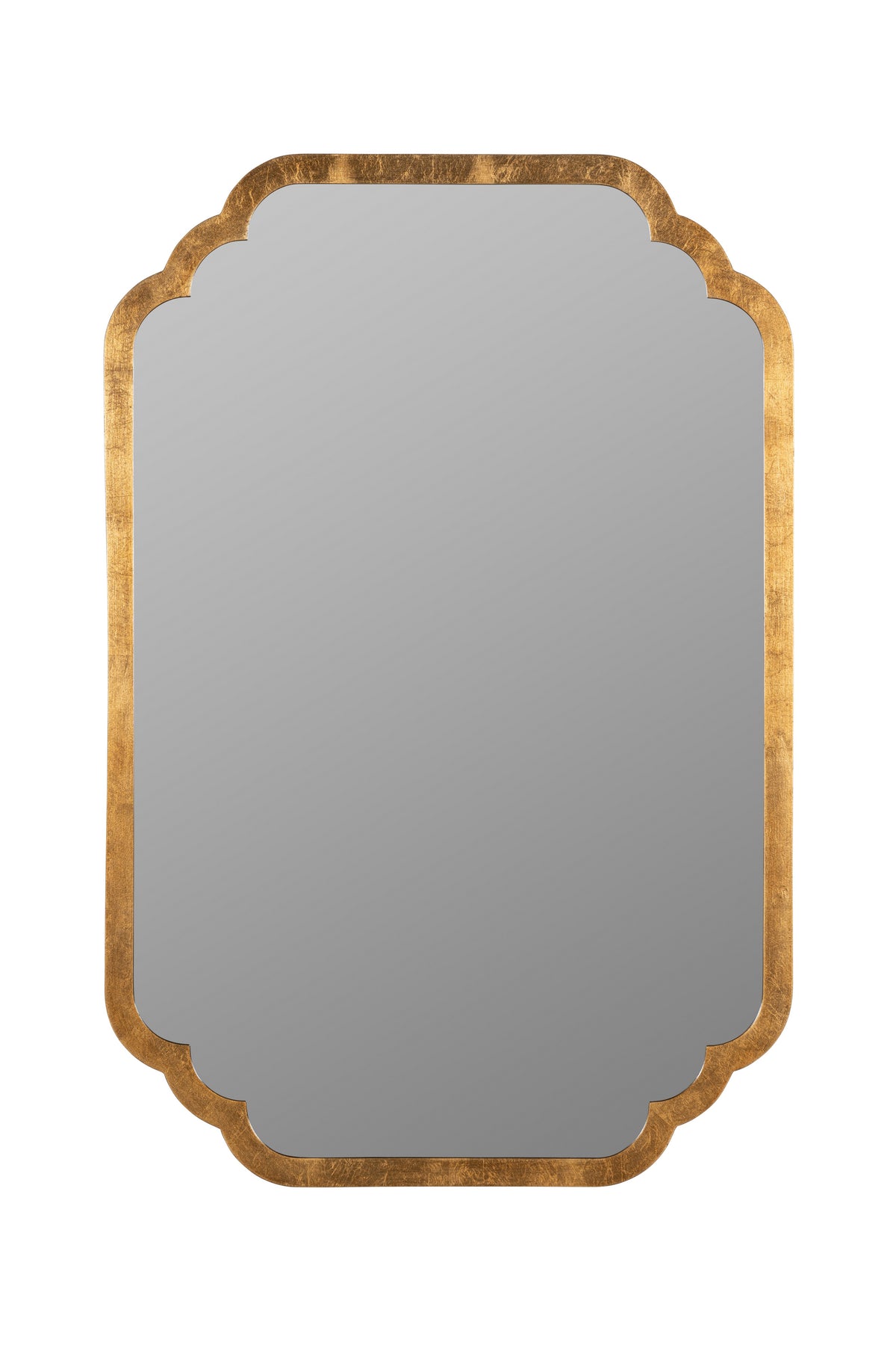 Olof Scalloped-Corner Rectangular Wall Mirror in 070 Gold, product view 5