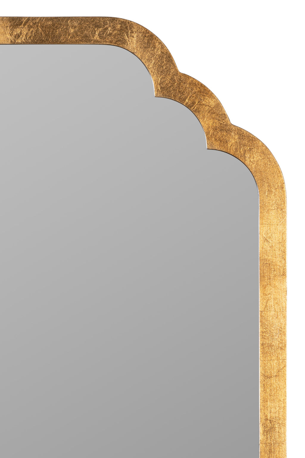 Olof Scalloped-Corner Rectangular Wall Mirror in 070 Gold, product view 7