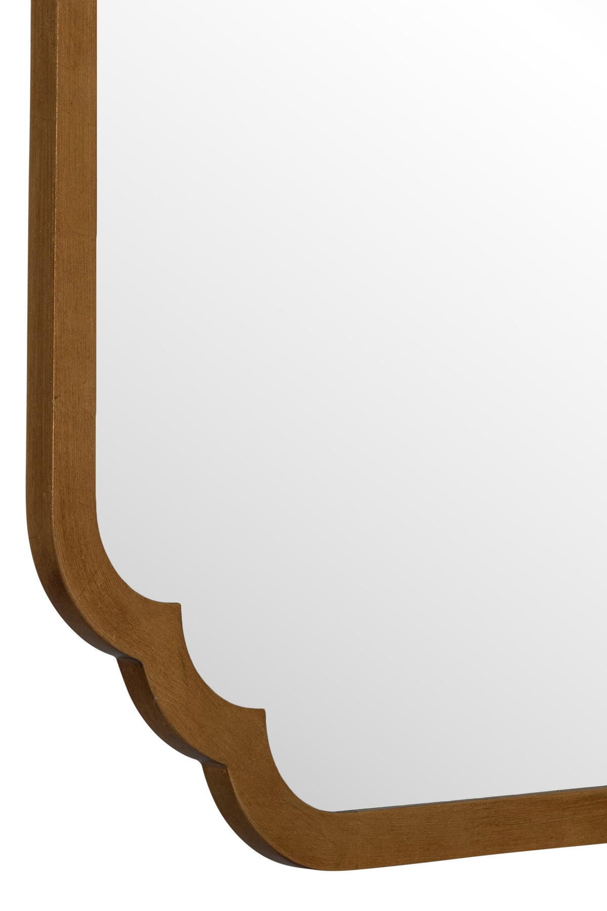 Olof Scalloped-Corner Rectangular Wall Mirror in 070 Gold, product view 8