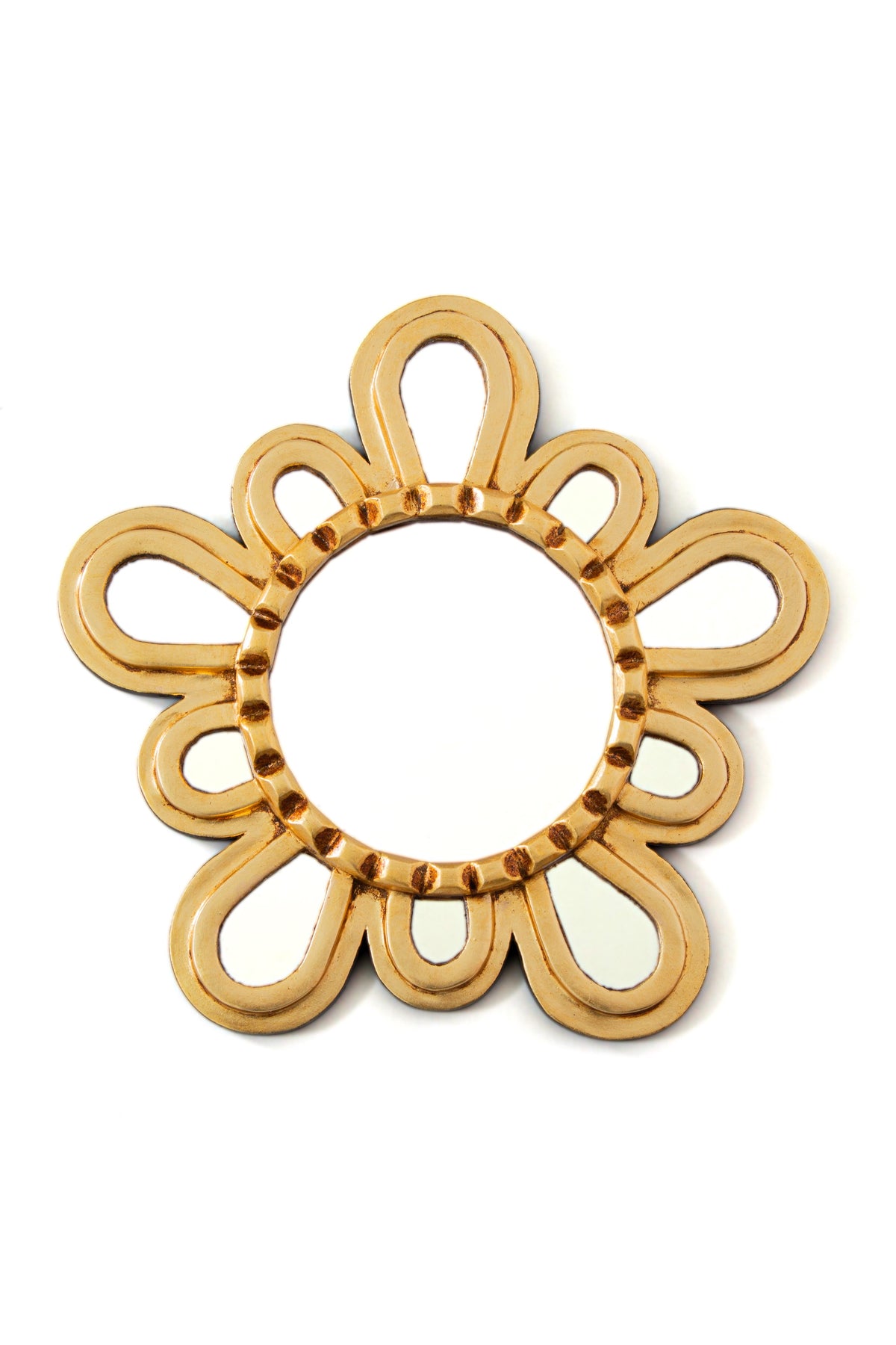 Gloa Gold Looped Flower Petite Wall Mirror in 070 Gold, product view 1
