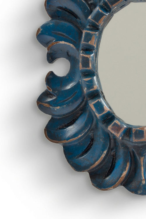 Gloa Blue Petal Oval Petite Wall Mirror in 040 Blue, product view 2