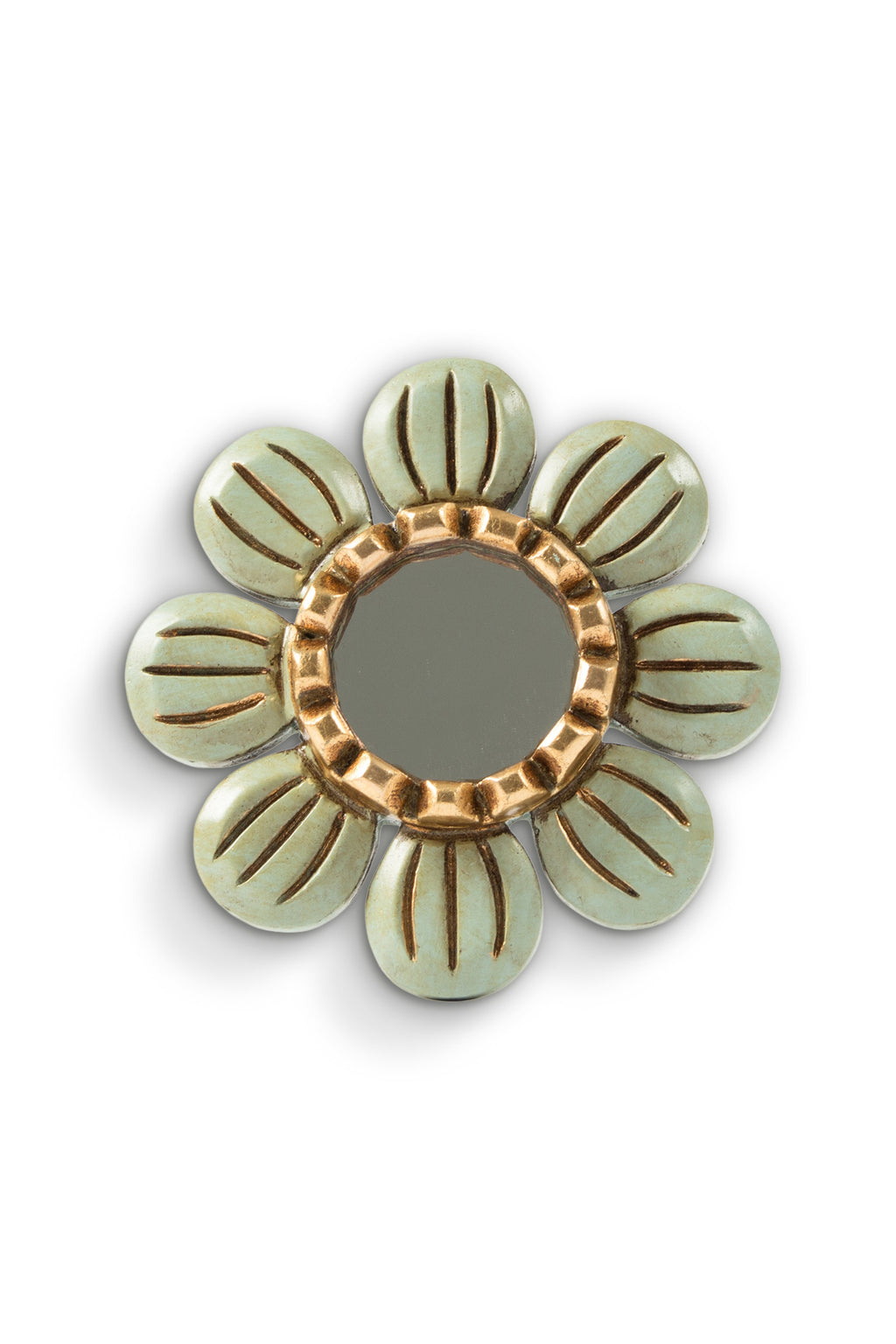Gloa Green Petal Flower Petite Wall Mirror, product view 1