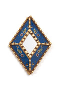 Gloa Blue Diamond Petite Wall Mirror, Hand-Painted Florals, product view 1