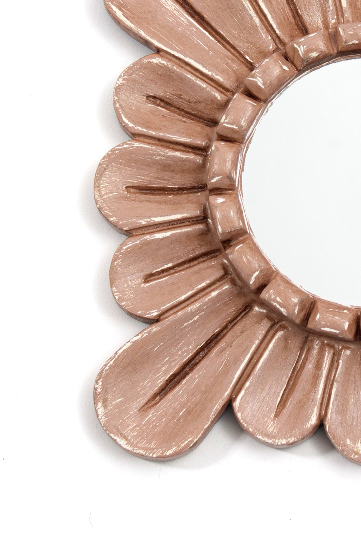 Gloa Pink Petal Round Petite Wall Mirror, product view 2