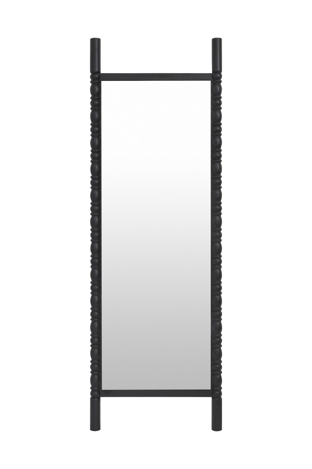 Stigi Carved Pine Full-Length Mirror, Floor or Wall in Black, product view 2