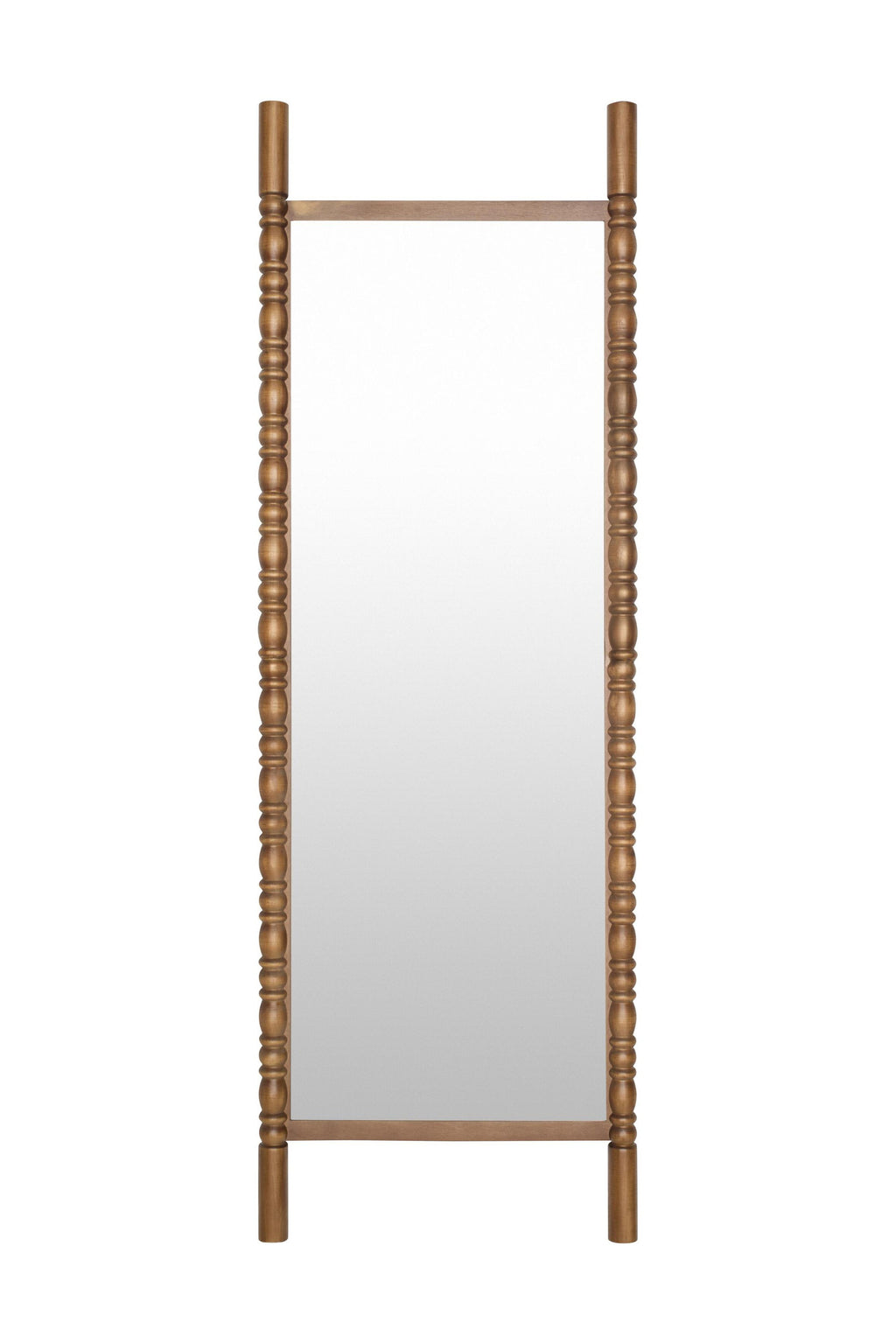 Stigi Carved Pine Full-Length Mirror, Floor or Wall in Brown, product view 4