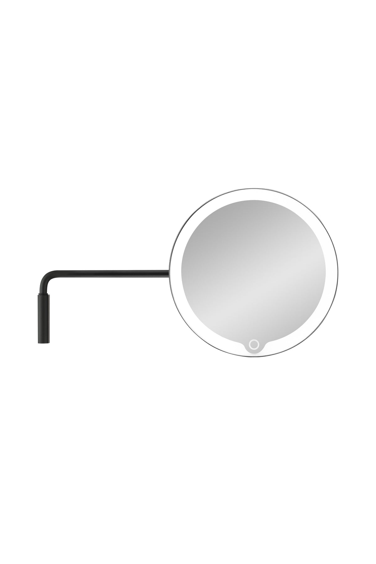 Birta 5X LED Magnifying Makeup Mirror, Rechargeable Wall Mount in Black, product view 1