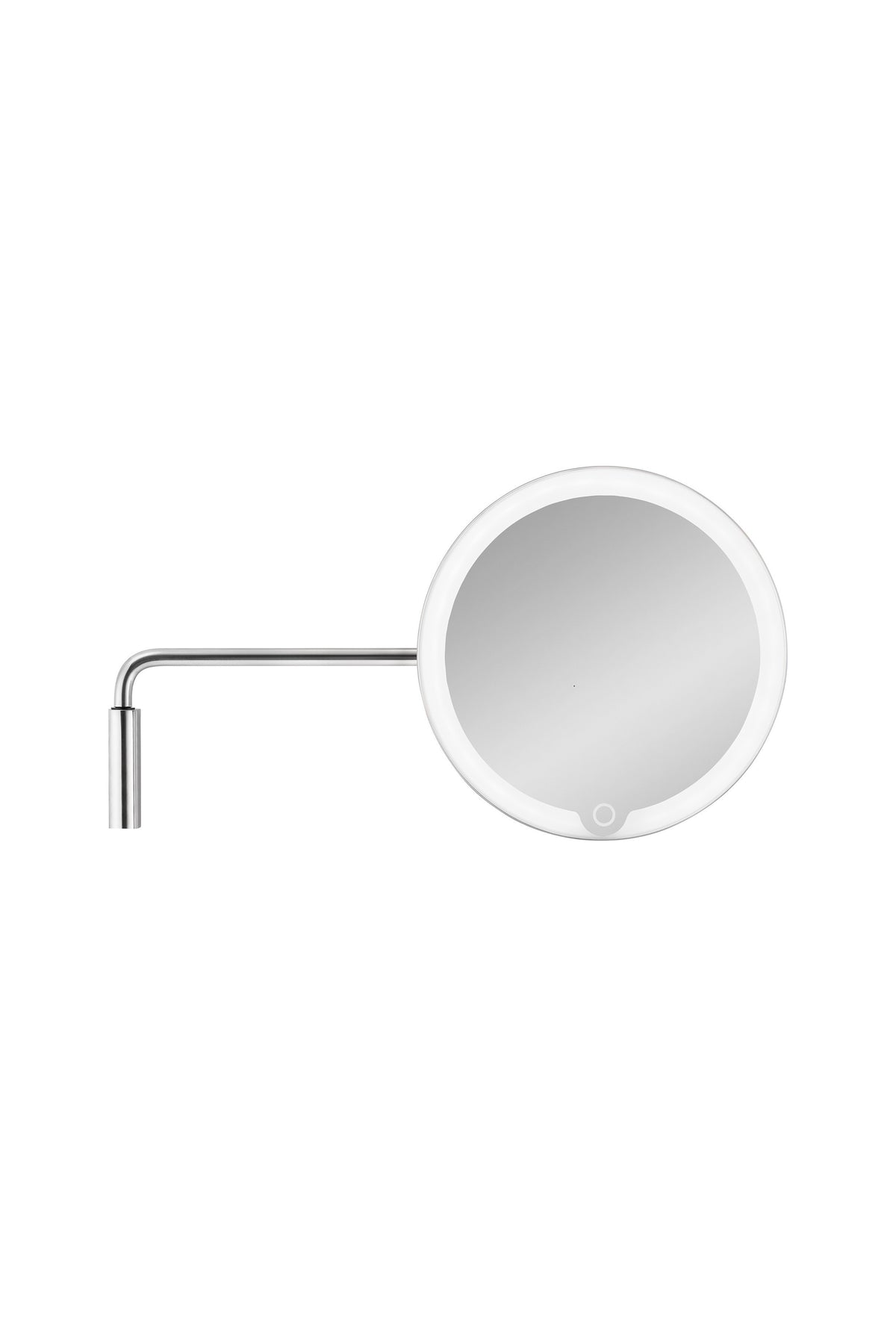 Birta 5X LED Magnifying Makeup Mirror, Rechargeable Wall Mount in Silver, product view 2