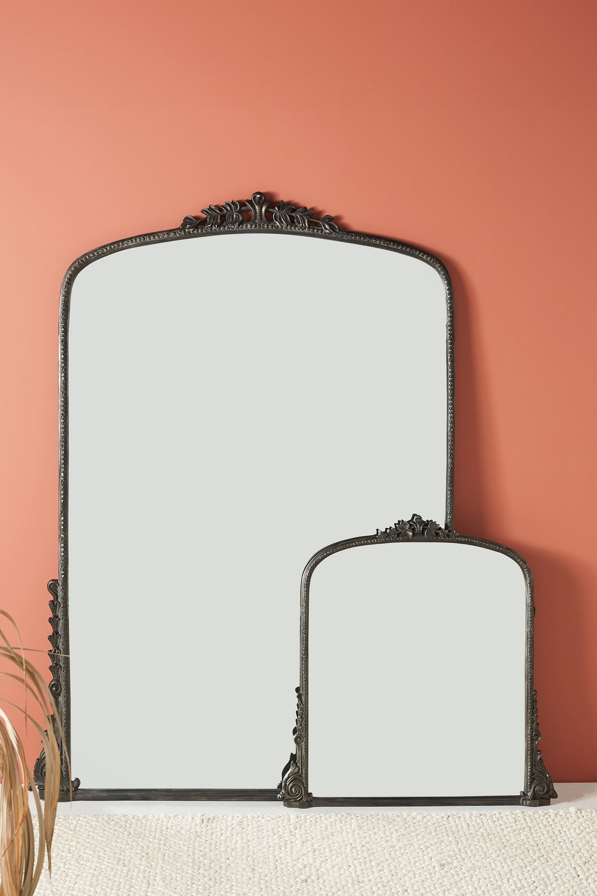 Hekla Oversized Baroque Arched Floor Mirror, 7 ft in Antique Black, product view 2