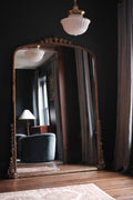 Hekla Oversized Baroque Arched Floor Mirror, 7 ft in Gold, product view 4