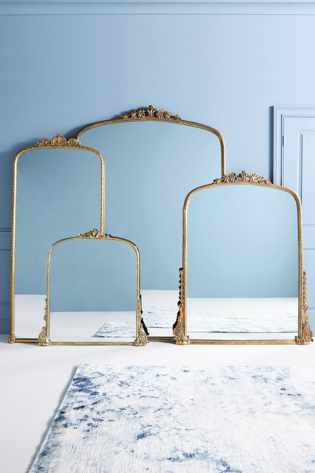 Hekla Oversized Baroque Arched Floor Mirror, 7 ft in Gold, product view 5