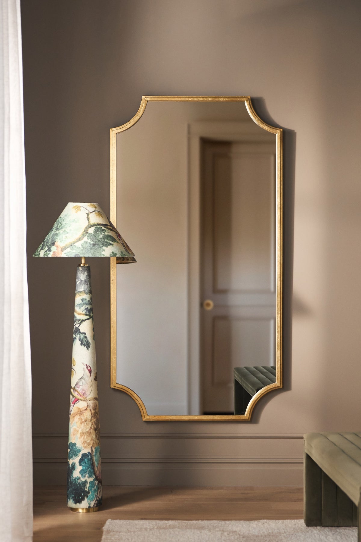 Sif Gilded Notched-Corner Mirror, Wall or Full-Length in 070 Gold, product view 4