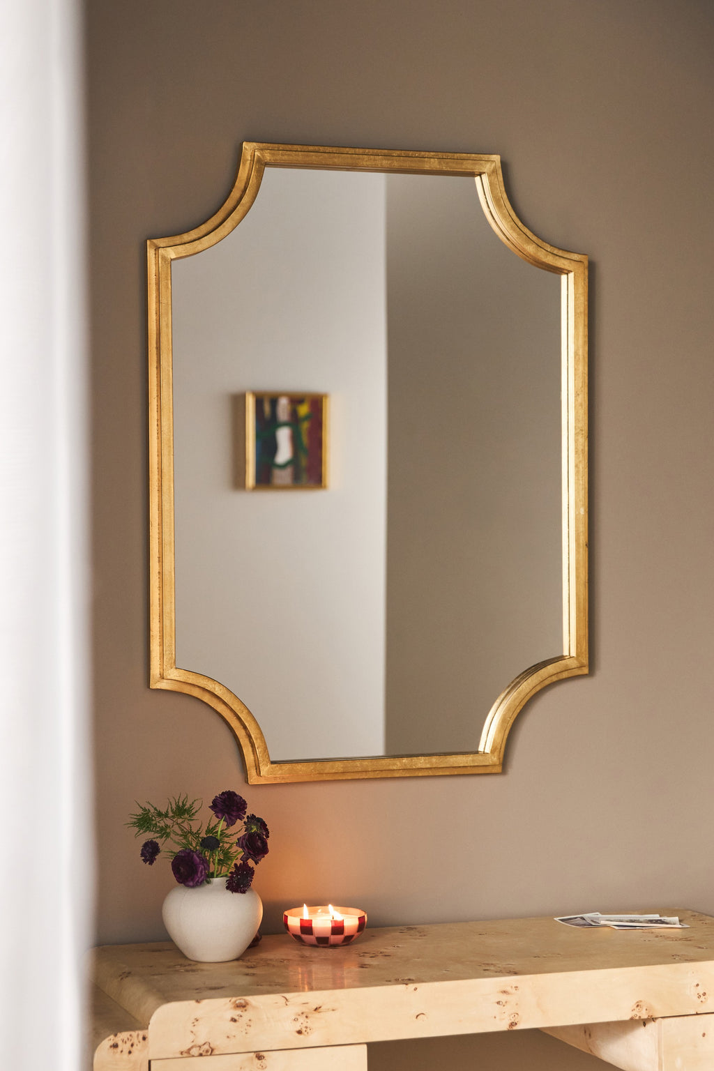 Sif Gilded Notched-Corner Mirror, Wall or Full-Length in 070 Gold, product view 5