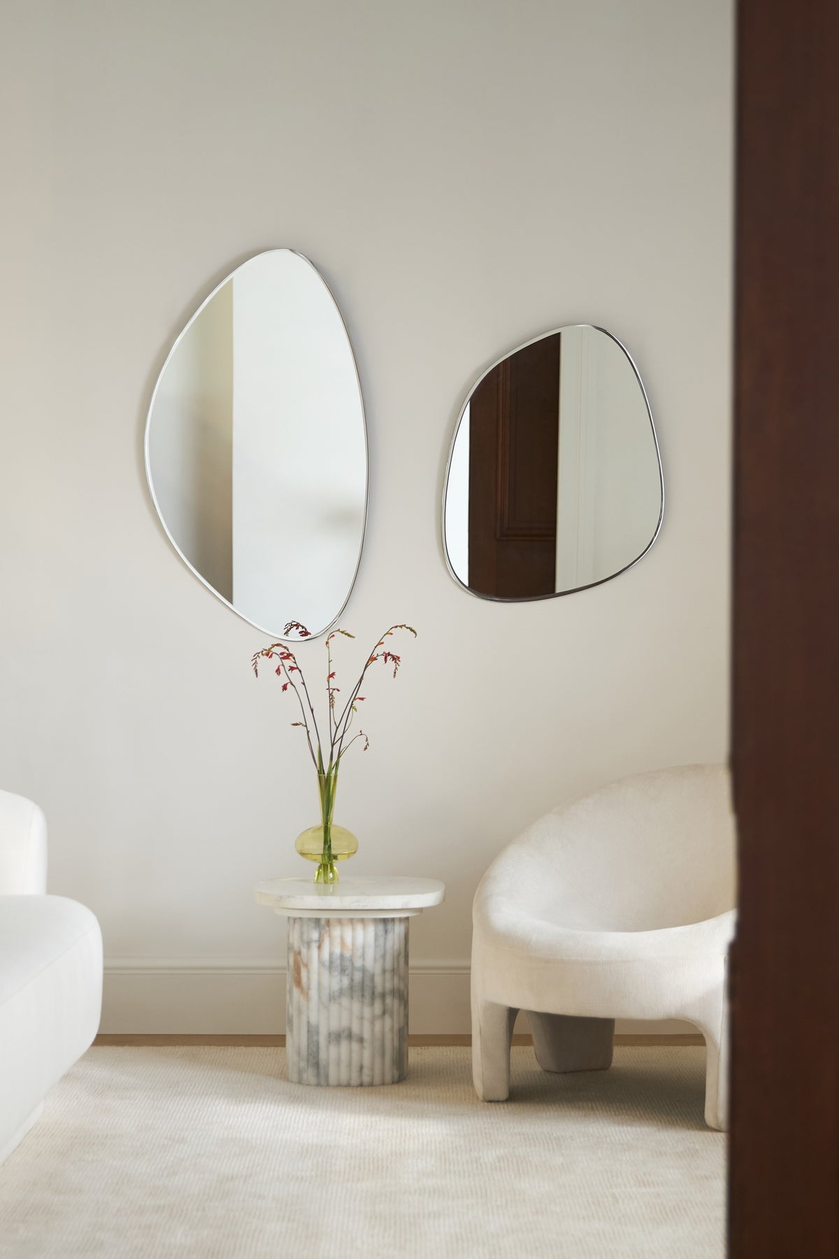 Steina Frameless Organic Beveled Wall Mirror in 007 Silver, product view 1