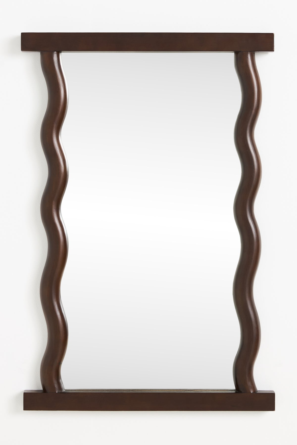 Svala Wavy-Side Black Wood Mirror, Wall or Floor Size in 001 Black, product view 1