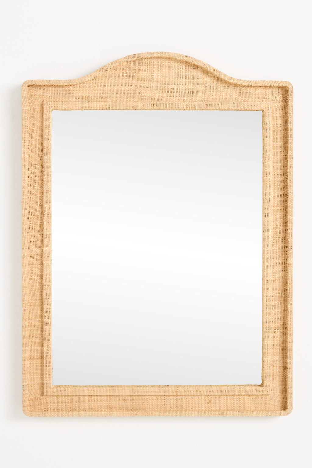 Melur Woven Raffia Arch-Top Wall Mirror in 014 Neutral, product view 2