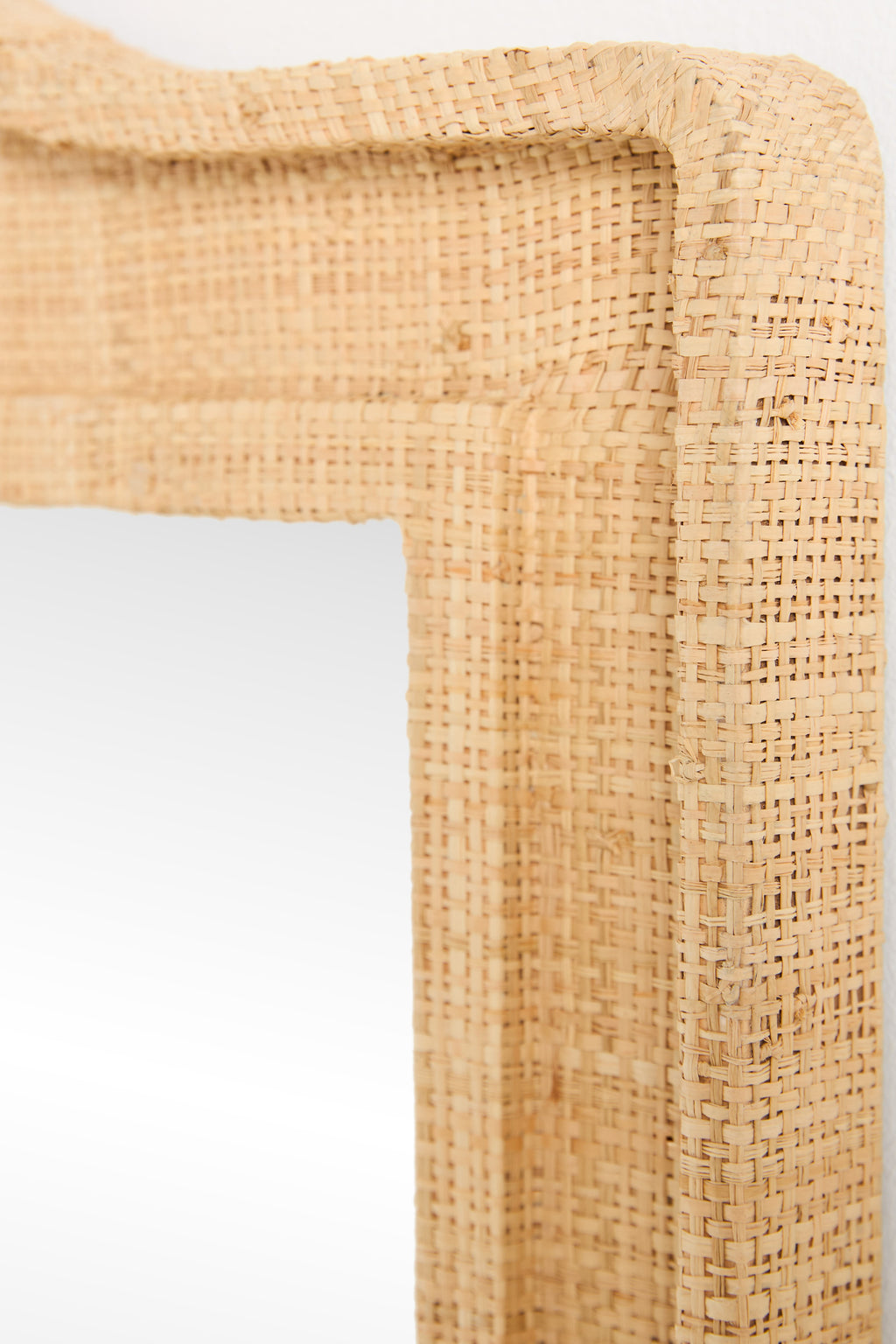 Melur Woven Raffia Arch-Top Wall Mirror in 014 Neutral, product view 3