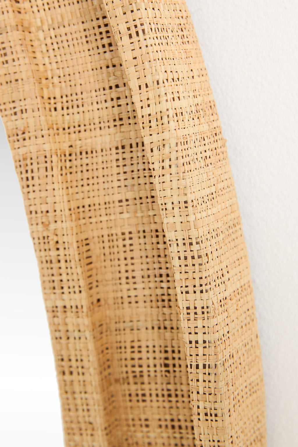 Melur Woven Raffia Oval Wall Mirror, Beveled Glass in 014 Neutral, product view 3