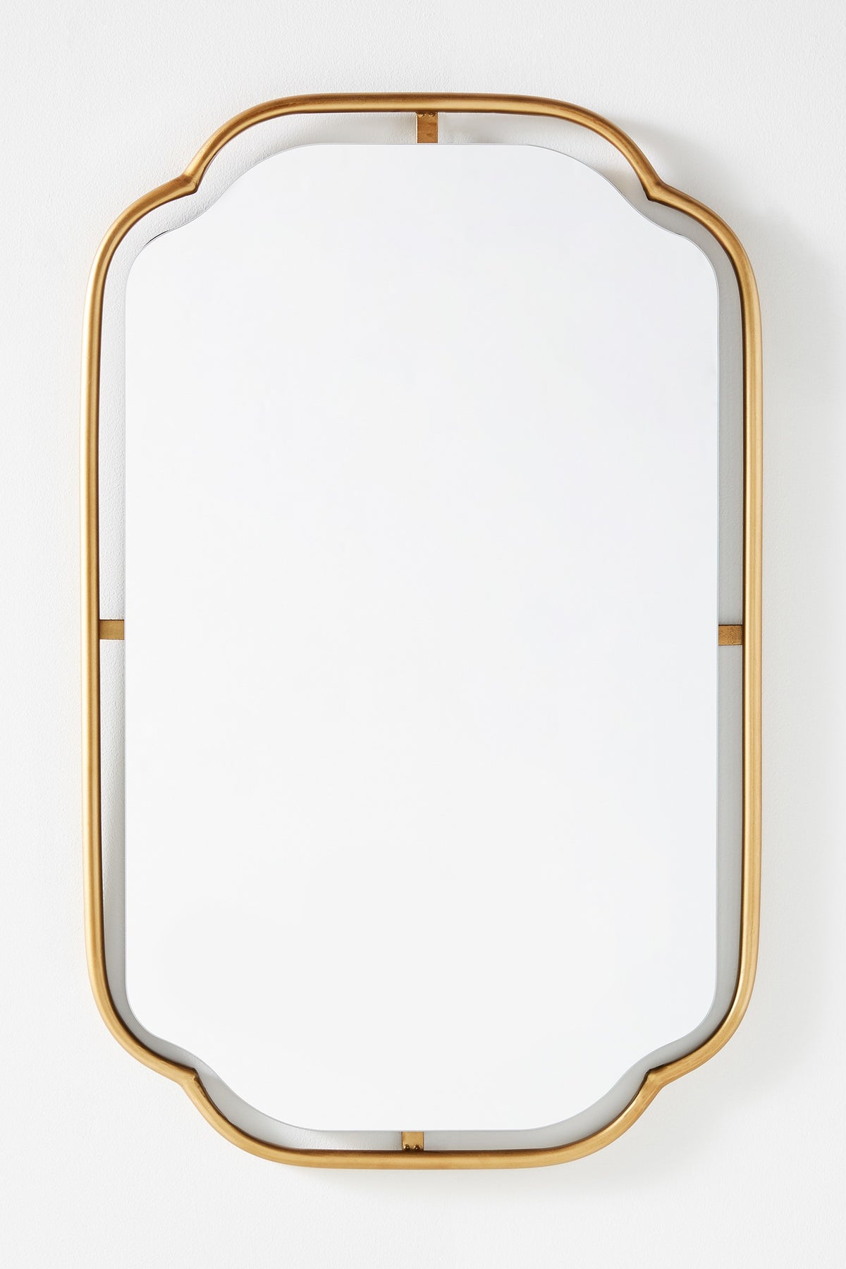 Thora Art Deco Metal Bathroom Wall Mirror in Gold, product view 7