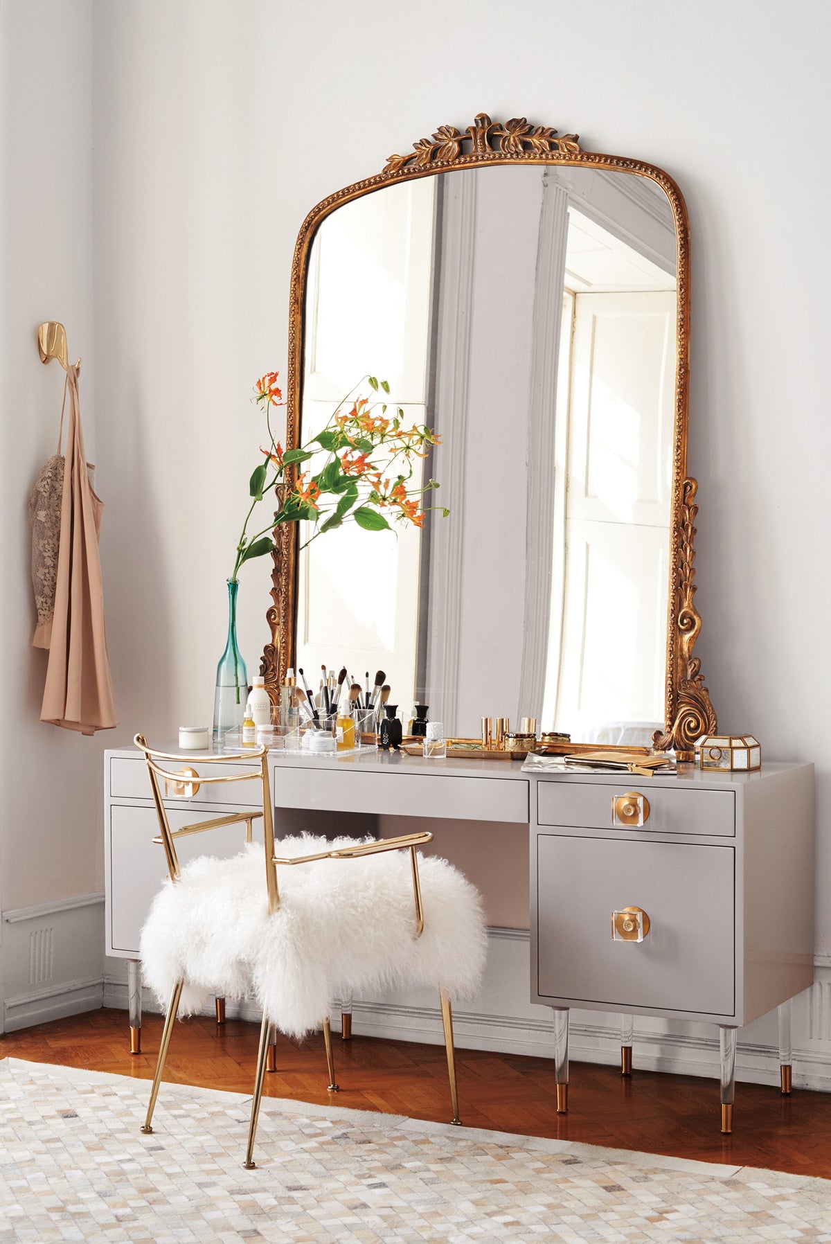 Hekla Baroque Arched Gold Leaner Mirror, 5 ft, product view 4