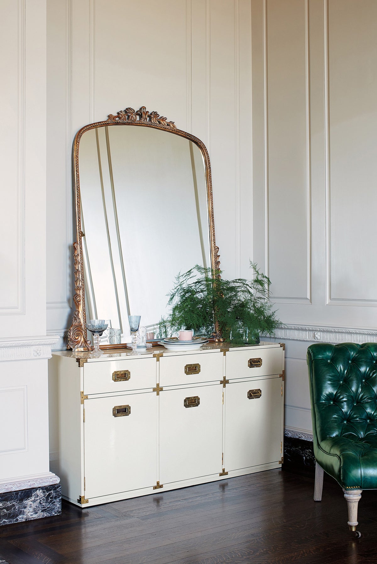 Hekla Baroque Arched Gold Leaner Mirror, 5 ft, product view 5