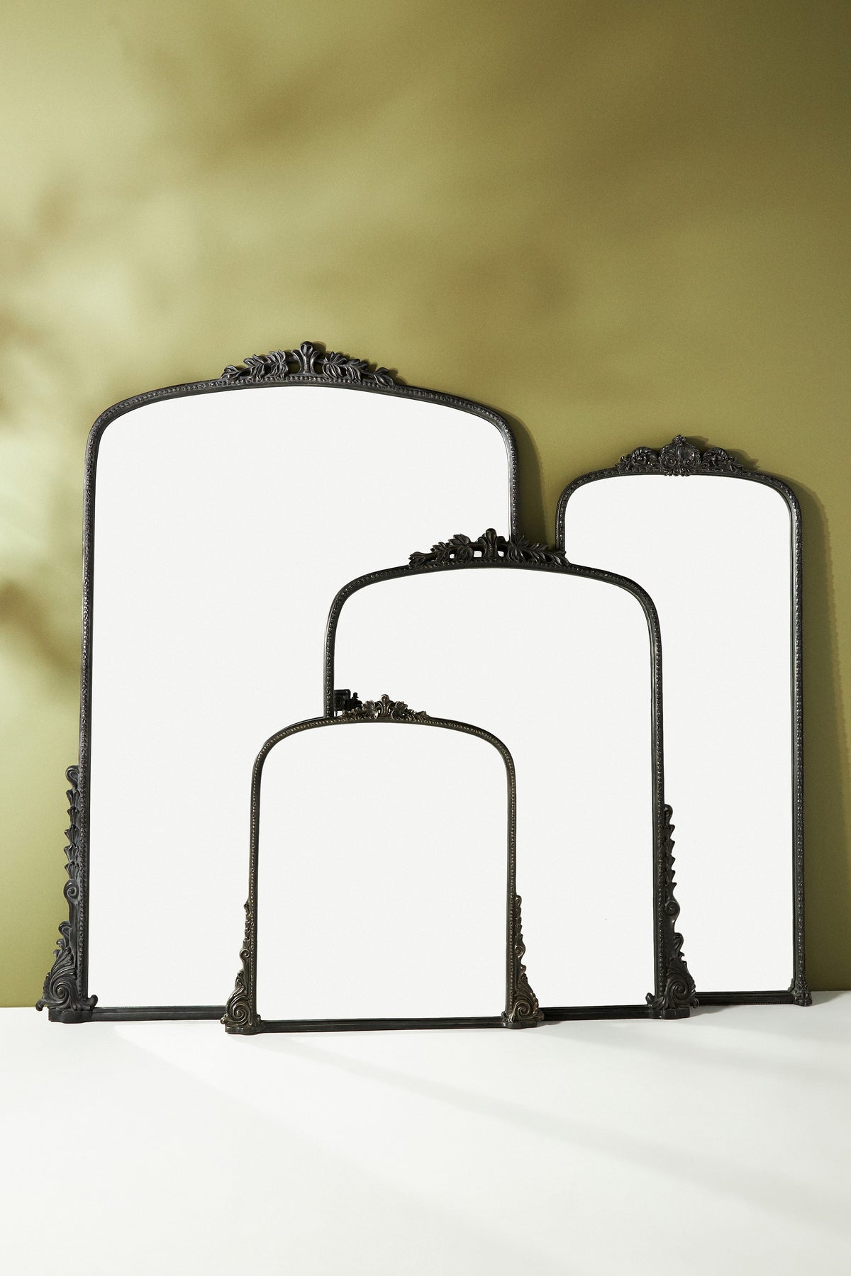 Hekla Baroque Arched Floor Mirror, 6 ft in Antique Black, product view 4