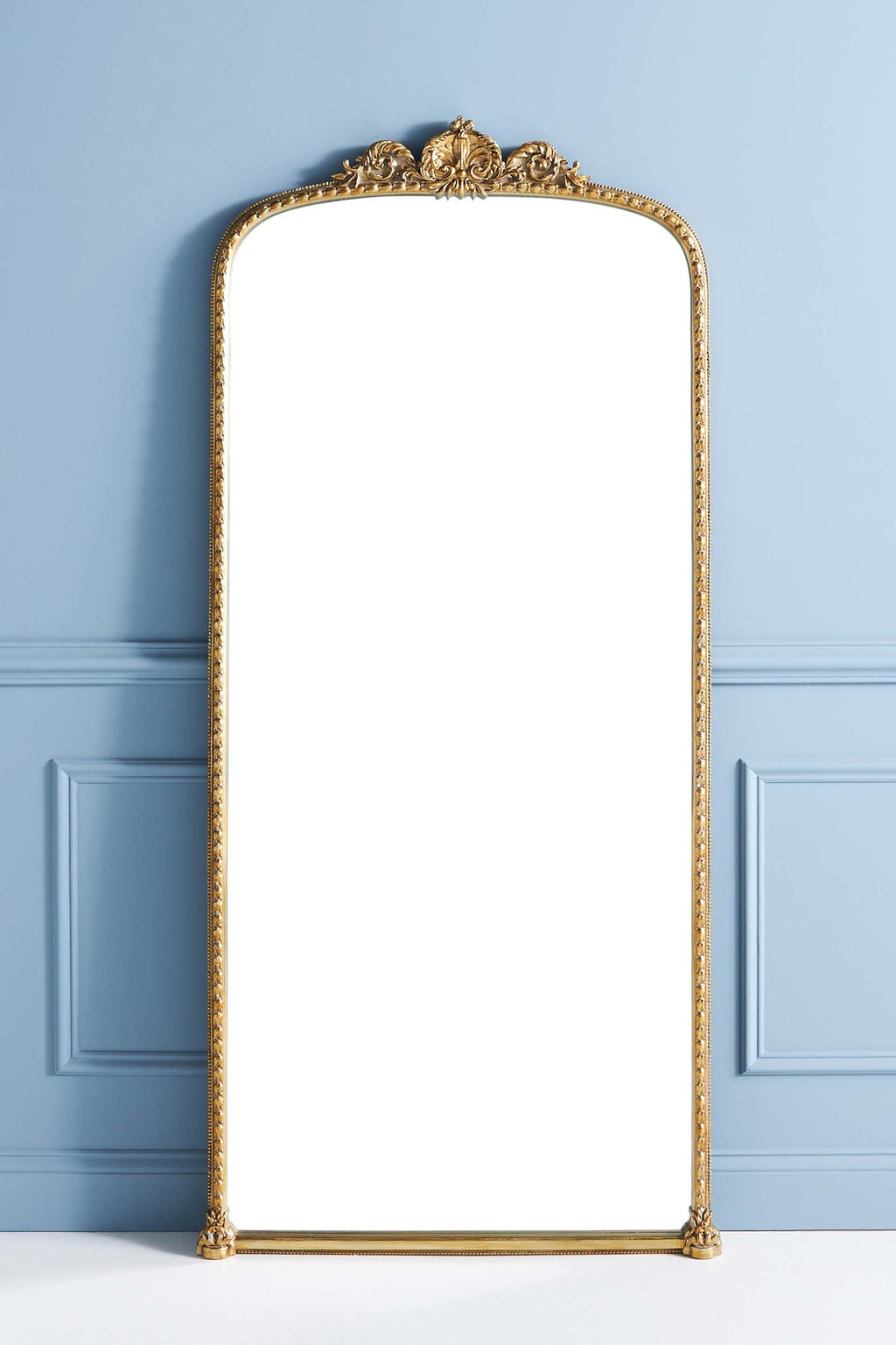 Hekla Baroque Arched Floor Mirror, 6 ft in Gold, product view 5