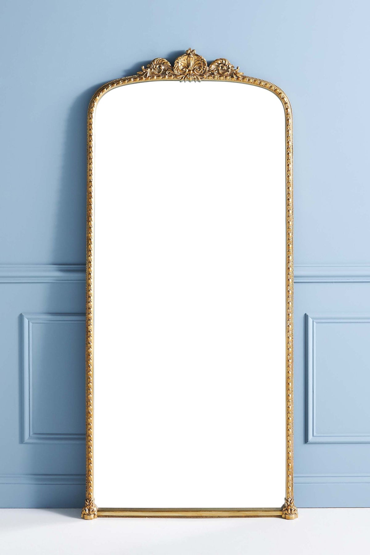 Hekla Baroque Arched Floor Mirror, 6 ft in Gold, product view 5