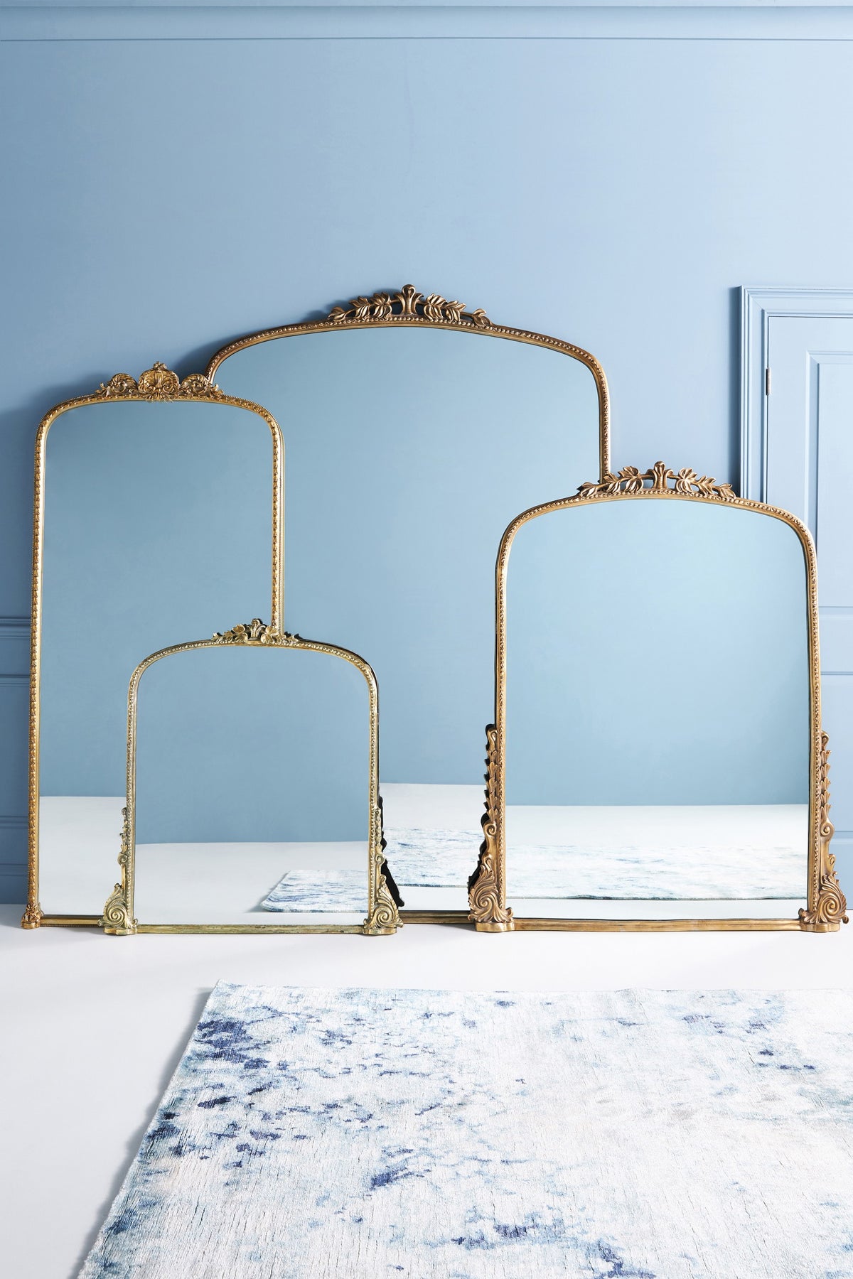 Hekla Baroque Arched Floor Mirror, 6 ft in Gold, product view 8