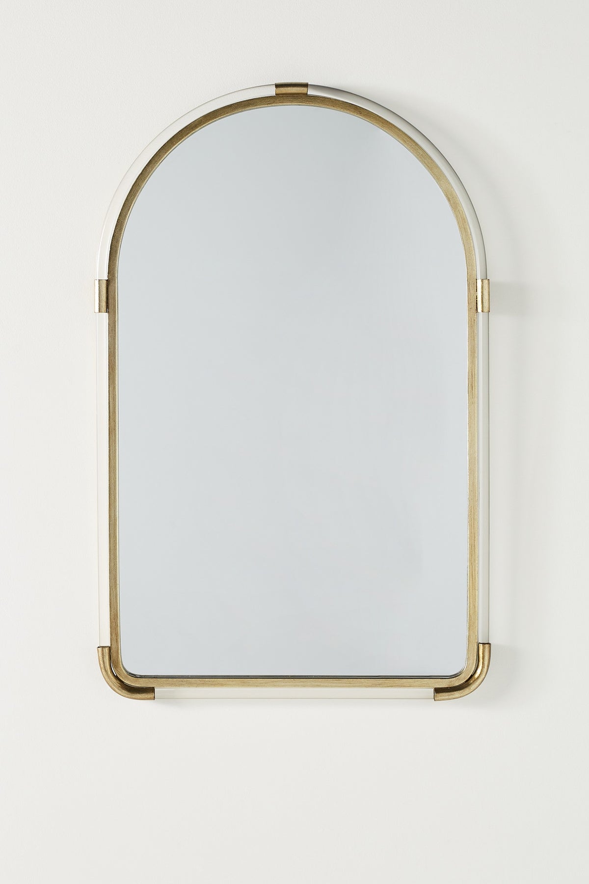Elin Clear Acrylic and Champagne Brass Arched Wall Mirror in 027 CLEAR-BRASS, product view 2