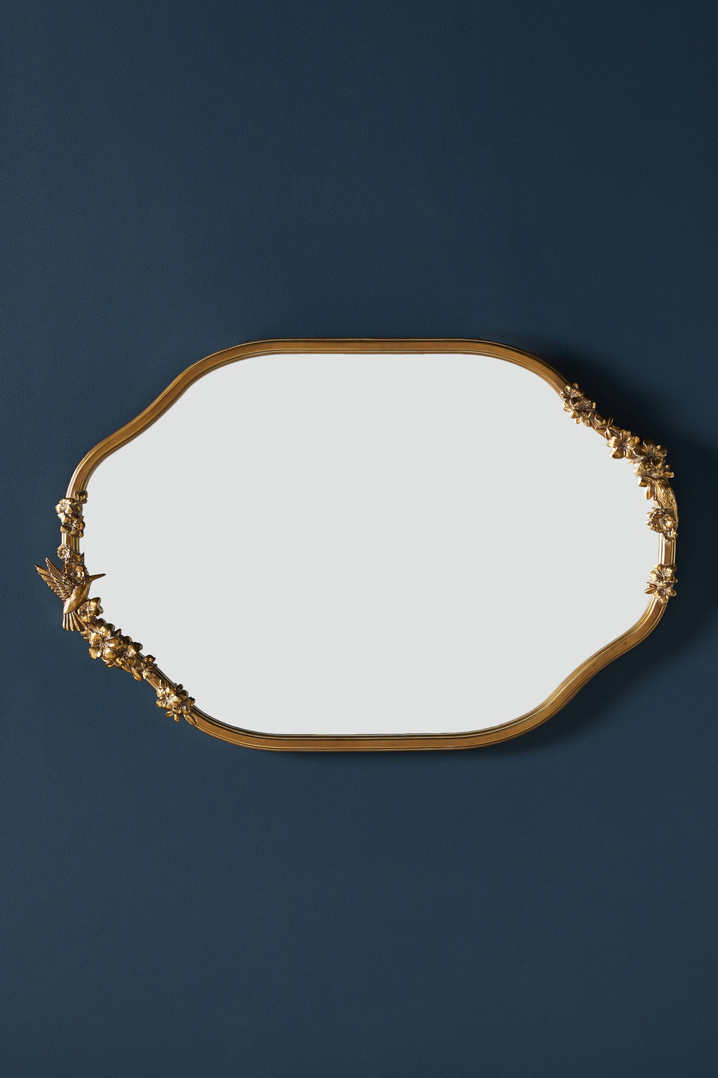 Vala Hummingbird Floral Gold Oval Wall Mirror, product view 5