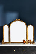 Hekla Baroque Gold Triptych Tabletop Mirror, product view 1