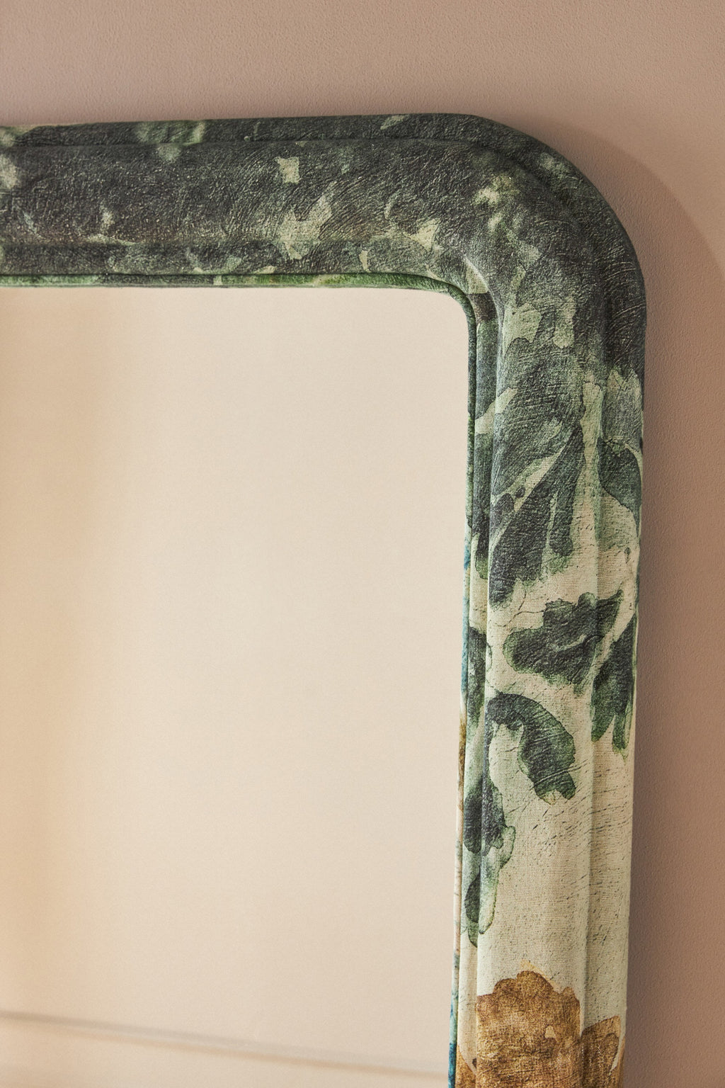 Saga Botanical Tapestry Upholstered Floor Mirror in Judarn, product view 3
