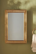 Einar Ribbed Gold Medicine Cabinet with Glass Shelves in 070 Gold, product view 1